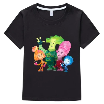 100% Kokvilna Jauns Bērnu Apģērbu Meitenēm krievu Multiplikācijas filmu Par Fixies T Krekls Funny Baby Zēni Vasaras Topi ar Īsām Piedurknēm Bērnu T-krekls