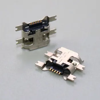 100pcs/daudz 1.27 4SMD Mikro mini 5-PIN USB 5PIN 5P Sieviešu Ligzdas Kontaktligzda pieslēgvietas ports uzlādes (plug SMD Samsung Anroid Tālruni