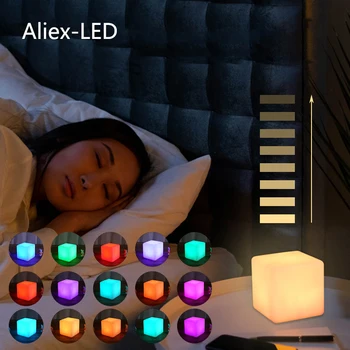 16 Krāsu Mini, Jūs Square LED Nakts Gaisma ar Bezvadu Tālvadības Atmosfēru Gaismas Dekorēšana Guļamistaba Gaismas Gultas Lampa Dekori