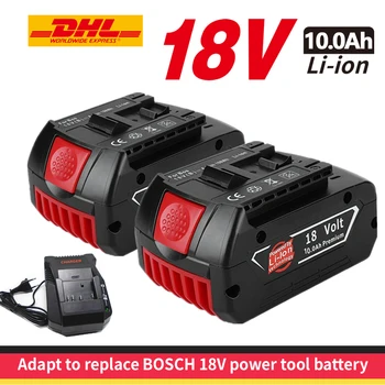 18V Akumulatora 10.0 Ah Par Bosch Elektrisko Urbi 18 V Uzlādējams Li-ion Batteryies BAT609 BAT609G BAT618 BAT618G BAT614 + 1 Lādētāju