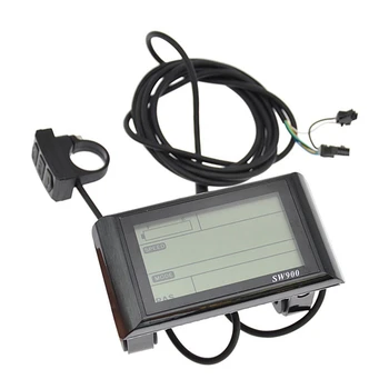 24-72V SW900 LCD Displejs Kontrolei Elektrisko Velosipēdu Ātruma Mērītājs Spidometra Ātruma Vadu Skaitītājs Kodu Tabulu 