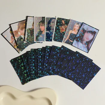 3 collu Laser Star Glitter Foto Kartes, Aizsardzības Karti Filmu Dzīvoklis Kartes Piedurknēm Foto Segtu Kpop Toploader Kartes Photocard Piedurknēm