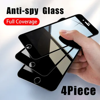 4 Gab. Pilna apdrošināšana Pret Spiegu Screen Protector For iPhone 8 7 6 Plus SE 