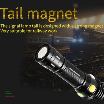 800lumens LED Četru Krāsu Dzelzceļa Signāls, Alumīnija Uzlādējams kabatas Lukturītis