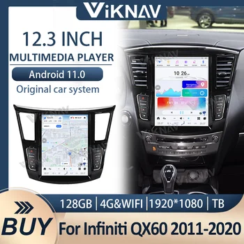 Android 11 Jaunāko Tesla 12.3 collu autoradio stereo auto multimedia player Infiniti QX60 2011. - 2020. gadam, auto GPS navigācijas headunit