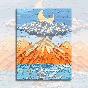 Ann20457-Tulpju diy digitālā eļļas glezna eļļas glezna akrila ziedu glezniecības sprādziena puses-piepildīta ainavu glezniecība