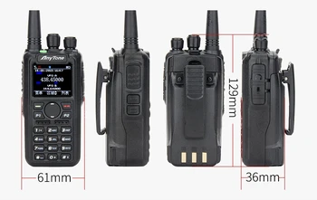 AnyTone PIE-D878UVII Plus Bluetooth Portatīvais Transīvers Digitālo Walkie Talkie 10KM DMR FM/Dual-Mode