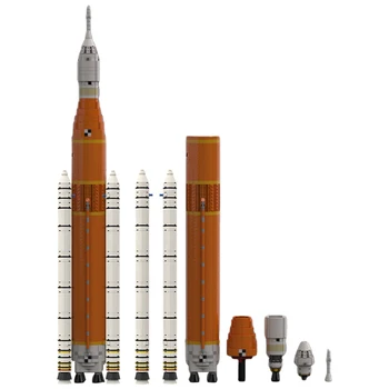 BuildMOC Kosmosa Sērija 1 (1:110 Saturn V skalas) Raķešu Artemis VZD Celtniecības Bloki, Ķieģeļi, Palaišanas Sistēmas Rotaļlietas Bērniem Dāvanas