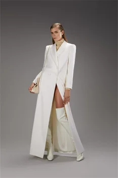 Dizaineru Sieviešu Uzvalks, Žakete 1 Gabals Ilgi Stila Oficiālu Kāzu Tuxedos Potītes Garums Dubultā Krūtīm, Kokvilnas Balles Kleitu Pasūtījuma