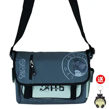 Ghibli Totoro Karikatūra Anime Messenger Bag Tīra Liela Jauda, Ūdensdroša Plecu Soma, Ciets Studentu Crossbody Soma