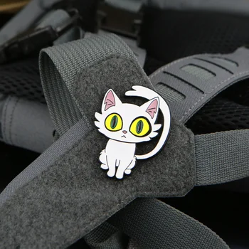 Gudrs Kaķis Kanclers Metāla Ielāpus Apģērbu Anime Perifērijas Nozīmītes Mugursoma Cepuri Morāli Žetons ĀĶIS Plāksteris Aplikācijas