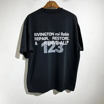 High Street 123 1:1 Burta Logo Drukāt Lielgabarīta T-krekls Ikdienas Kokvilnas Top Tees Y2k Streetwear Sieviete un Apģērbs, Vīriešu Apģērbs