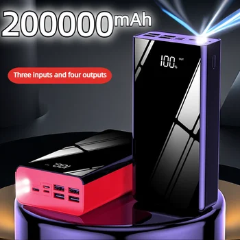 Jauna Veida Enerģijas Bankas Planšetdatoriem 200000 mAh Mini USB Ātrās Uzlādes LED Displejs Portable Power Bank