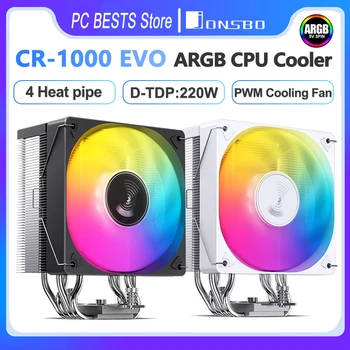 Jonsbo CR-1000 EVO Radiatoru 4 HeatPipe Tornis ARGB PWM 4PIN Dzesēšanas Ventilatoru Siltuma Izlietne 180W CPU Cooler Intel LGA1700 115X 1200 AM5 AM4