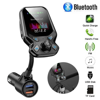 Karstā Portatīvo MP3 Atskaņotāju Radio Adapteri, Bluetooth, FM Raidītājs Automašīnas FM Raidītājs Bezvadu QC3.0 Ātra Uzlāde