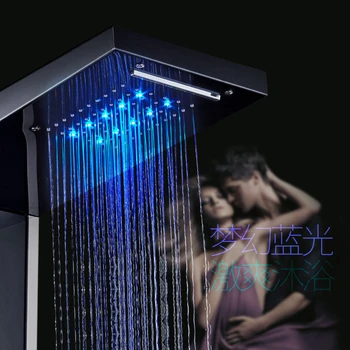 LED Gaismas Ūdenskritums Lietus Dušas Panelis Vanna, Duša, Jaucējkrāns, Kolonnu Sistēmas 3 Rokturi 6-funkciju Dušas Maisītāji ar Bidē Smidzinātājs