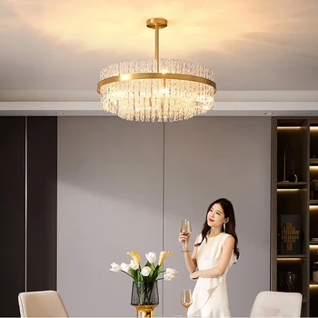 Luksusa Modernu LED Spirāli, Skaidrs, Stikla Lustra Spīdumu Kārta/Ilgtermiņa Zelta Dubultā Slāņi Mājas Dekorēšana Dzīvojamā Istabā Griestu Lampas