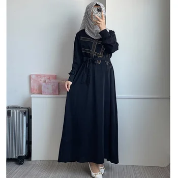 Muslīnu Kleita Tuvajos Austrumos, Dubaija 2023 Jauno Rudens Kleita Sieviešu Modes Malajiešu Gara Kleita Karstā Dimanta Musulmaņu Tērpu Sieviešu Kleita