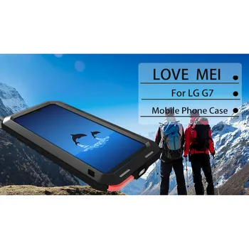 MĪLESTĪBA MEI Triecienizturīgs Alumīnija Metāla Gadījumā, LG G7 ThinQ Pilna Ķermeņa Aizsardzības Ūdensizturīgs Gadījumā Segtu Capa Par LG G7 Gorilla Glass