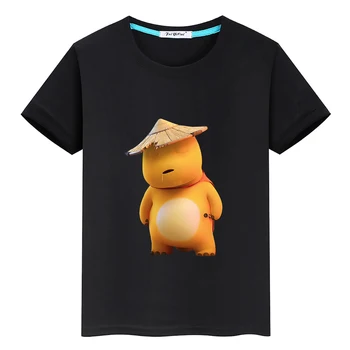 Naloong Dzeltena Dinasour Gudrs T-krekls ar Īsām Piedurknēm Vasaras Bērnu Tee-krekls, 100% Kokvilna (Zēni un Meitenes Tshirt Kawaii Print t-veida