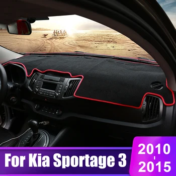 Par Kia Sportage 3 R 2010 2011 2012 2013 2014 2015 Auto Paneļa Saules Ēnā Segtu Mat Instrumentu Galda neslīdoši Paliktņi Piederumi