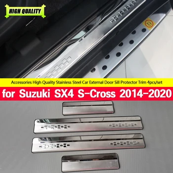Par Suzuki SX4 S-Cross S Cross 2014-2018 2019 2020 Nerūsējošā tērauda Durvis, Palodzes Kick Plate Aizsargs Pedāli Aizsargs Car Styling Piederumi