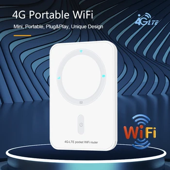 Portatīvo 4G MiFi Router 150Mbps 4G LTE, WiFi Rūteris, Bezvadu Kabatas Wifi Hotspot Mājās Automašīnas Mobilā MiFi Modemu ar Sim Kartes Slots