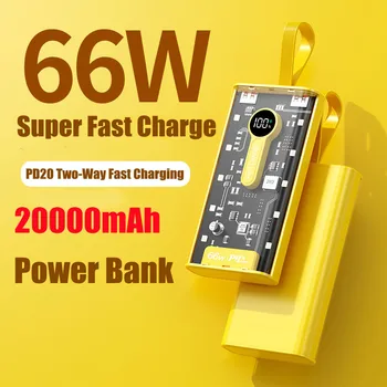 Power Bank 20000mAh 66W Super Ātri Uzlādēt Portatīvo Ārējo Akumulatoru Ātri Lādētāju Xiaomi Samsung iPhone Autonoma Akumulators