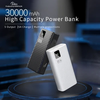 Power Bank 30000mAh Mobilā Tālruņa Lādētāju, Portatīvā Ārējais Akumulators Powerbank PD 20W Ātri Uzlādēt IPhone 13 Xiaomi Poverbank
