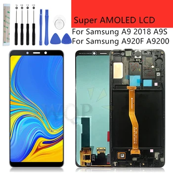 SAMSUNG GALAXY A9 2018 A920 LCD Displejs, Touch Screen Digitizer Montāža Nomaiņa 6.3
