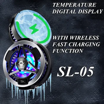 SL05 Mobilo Magnētisko Pusvadītāju Dzesēšanas Ventilators ar Bezvadu Uzlādes par PUBG Spēle Vēsāks, IPhone, Android Mobilais Radiatoru