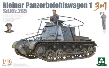 Takom 1017 1/16 MĒROGA Kleiner Panzerbefehlswagen I Sd.Kfz.265 3 in 1 (Plastmasas modelis)