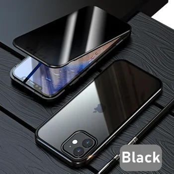 Tongdaytech Privātuma Magnētisko Lietā Par Iphone XS 13 12 11 Pro MAX XR Plus Magnēts Metāla Rūdīts Stikls 360 seguma