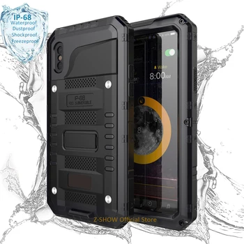 ZSHOW Ūdensizturīgs Gadījumā, iPhone 12 Pro Max 11 Pro Max 6s 7 8 Plus XS lieljaudas Lieta MIL Kategorijas Kritums Aizsardzība